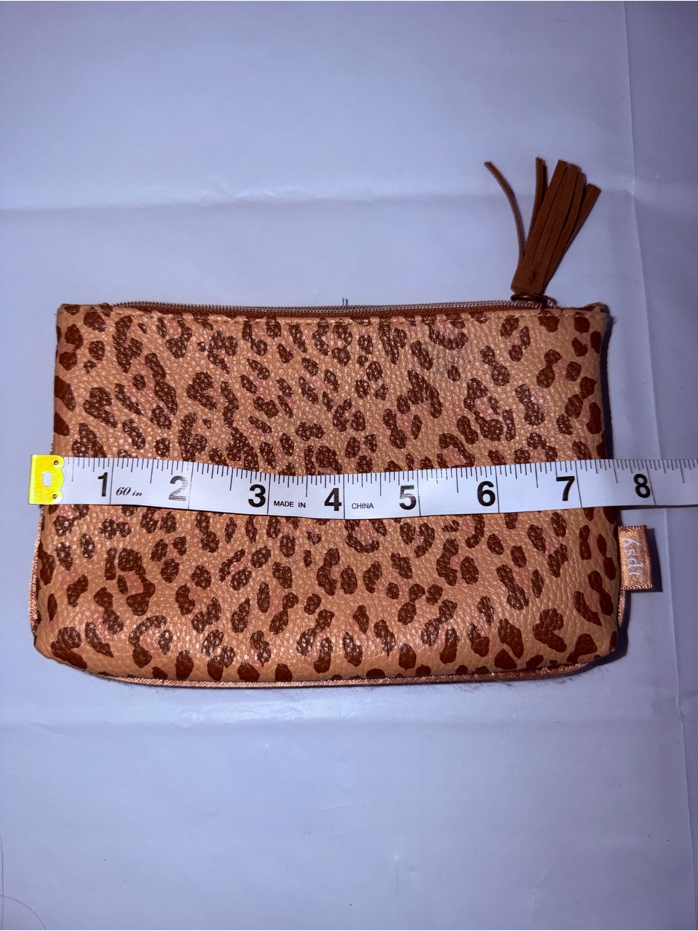 Leopard Print Zip Wallet Clutch - Tan Brown - Picture 4 of 4